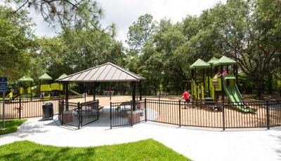 Lonnie Green Park Sugar Land, TX offers a PlayBooster® play structure for ages 5 to 12 and a PlayShaper® play structure for ages 2 to 5 so that the entire family can visit and play. Playground also includes slides, climbers, tunnels and interactive panels.