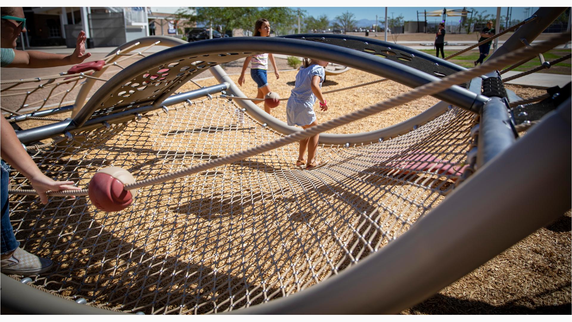 Legacy Sports Bell Bank Park - Playground Climbing Net Fun