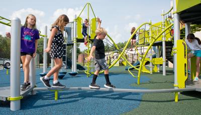 Kids walking on Curved Balance beam