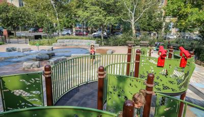 Highbridge Park detail of playground structure
