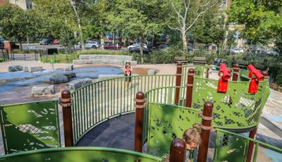 Highbridge Park detail of playground structure