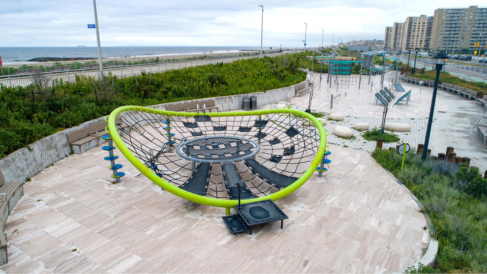 Shore Front Parkway Beach 98th Street Playground - Modern Playground with  Climbing Towers