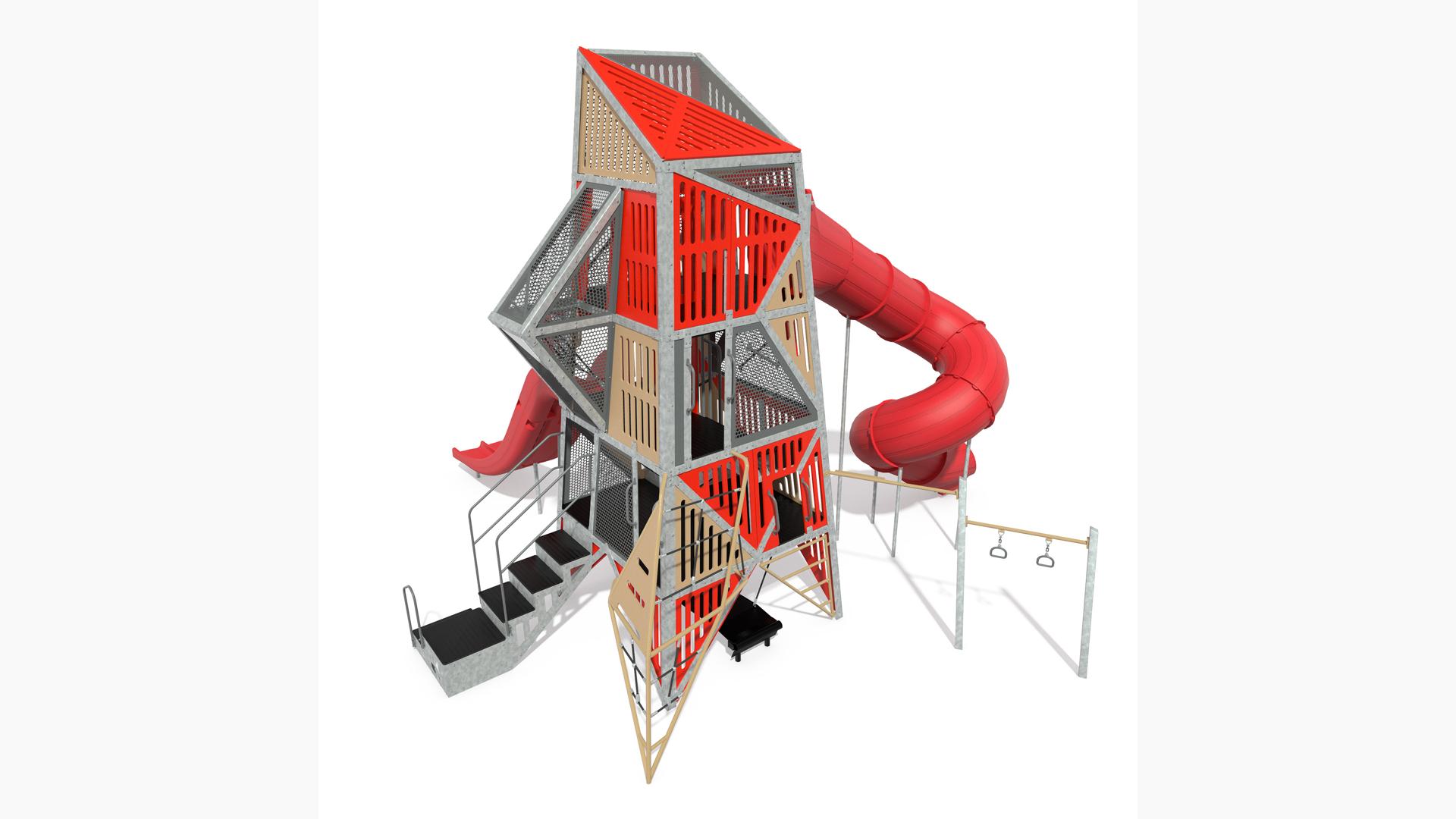 Alpha® Tower TurboTwister - Playground Tower with Slides