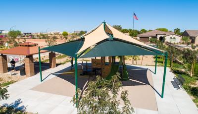 Skyways Shade structure over play structure.