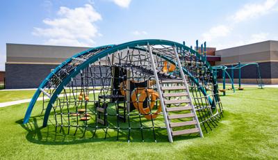 Latter side of The Crab Trap® PlayBooster® play structure