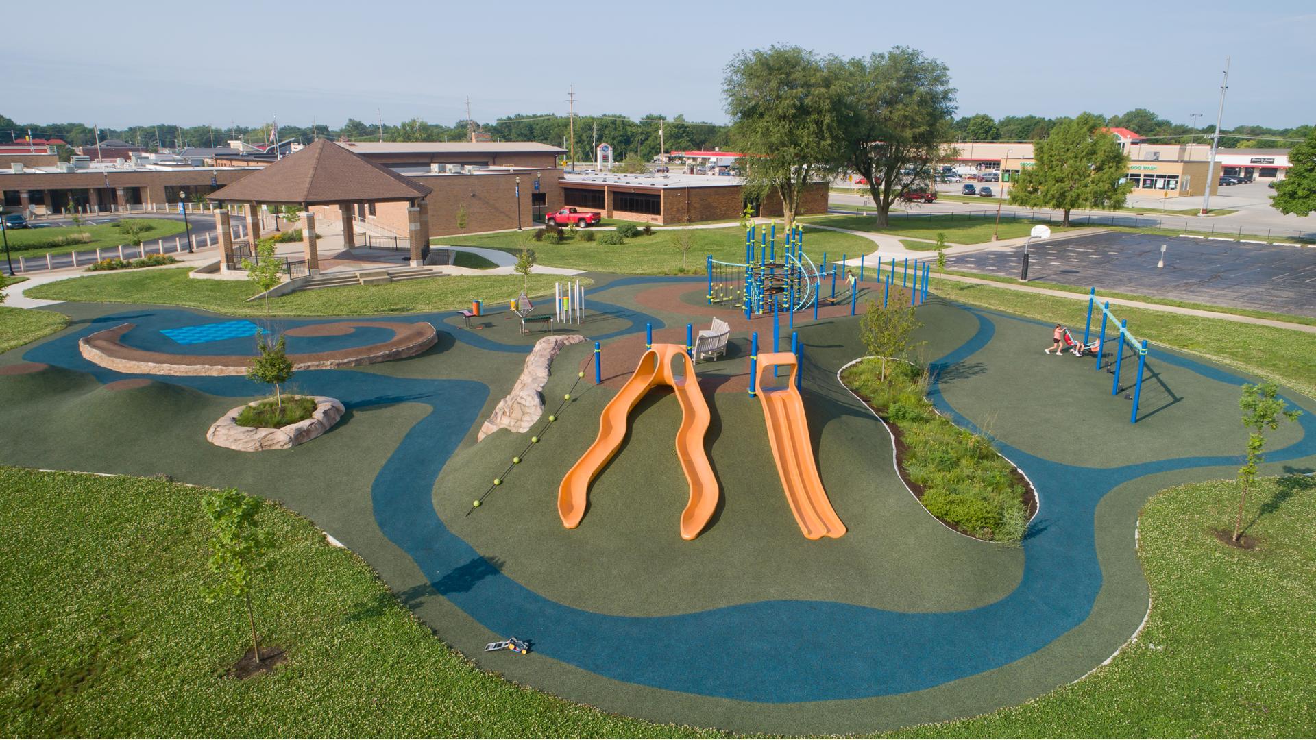 Aerial of Wallace Elementary School in Kokomo, IN