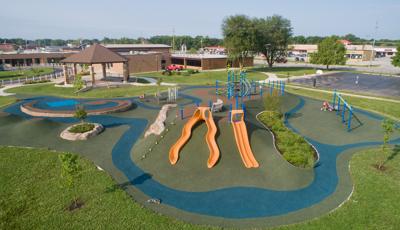 Aerial of Wallace Elementary School in Kokomo, IN