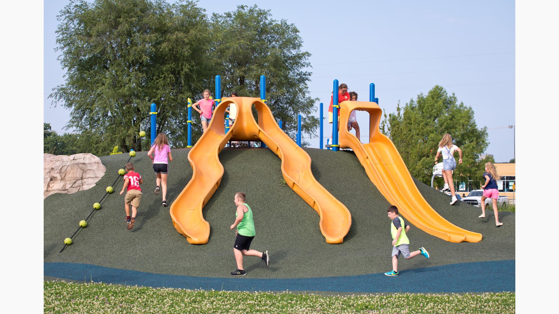 Hill slides at Wallace Elementary School