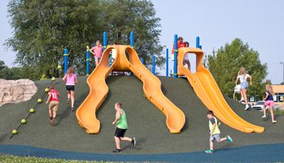 Hill slides at Wallace Elementary School