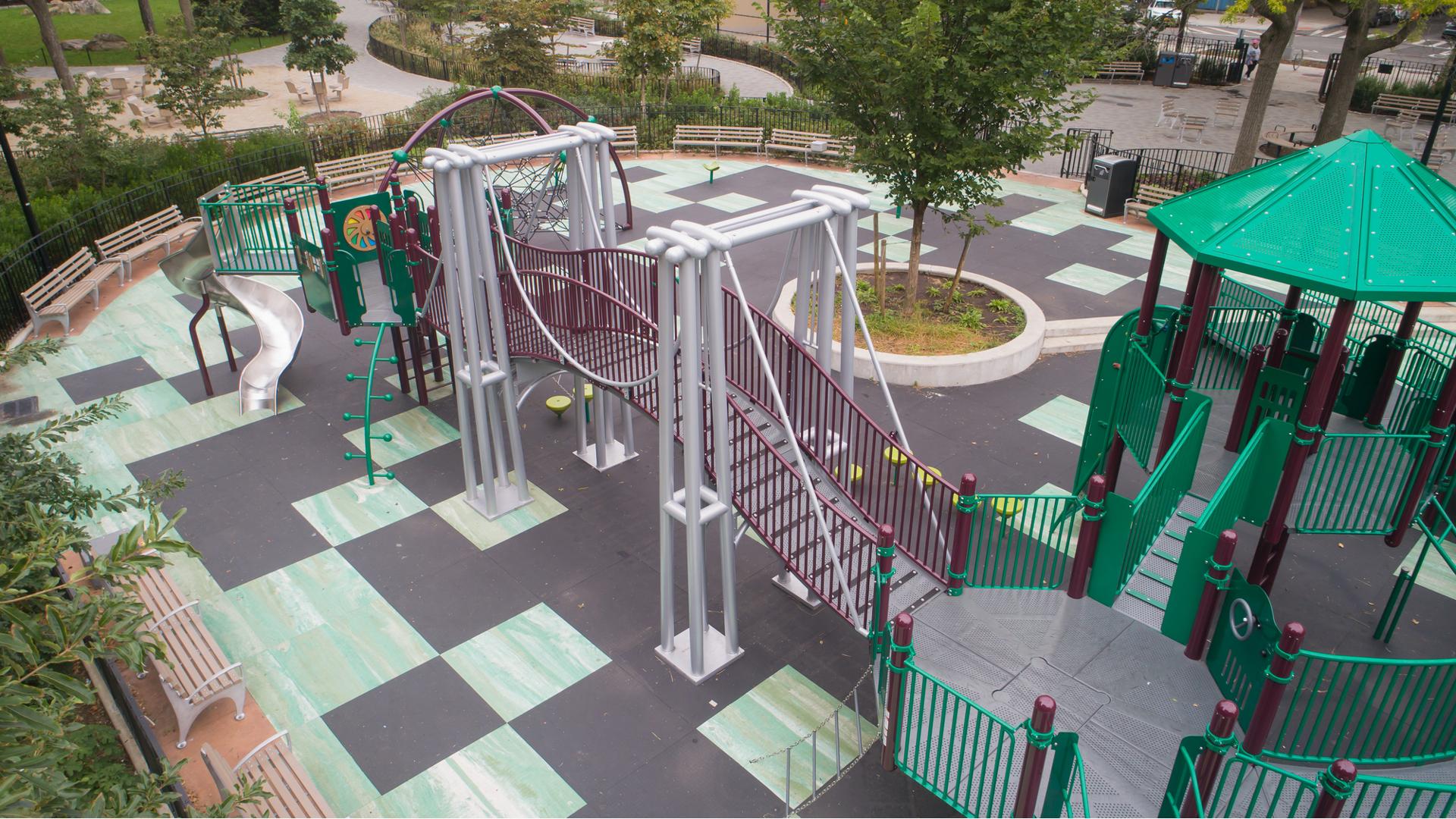 Luther Gulick Playground Inclusive Playground with Custom Bridge