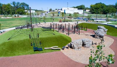 Featuring various net and rock climbers, Warren Riverview Park is nonstop adventure.