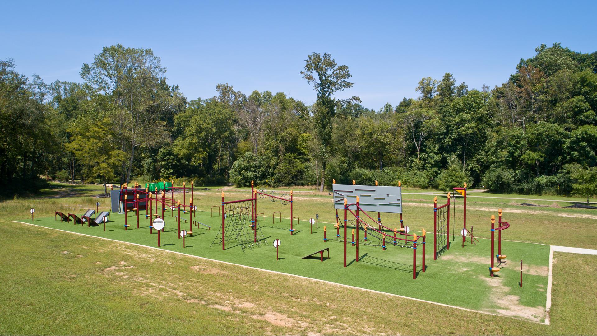 FitCore™ Extreme fitness course at Riverview Park.  Includes all 15 FitCore Extreme obstacles to give users a full body workout.