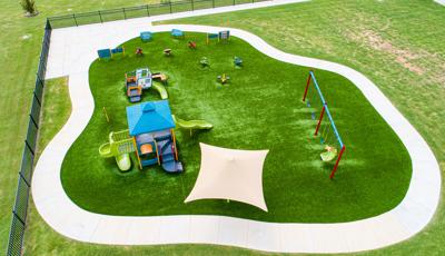 Aerial of Lucile Ellingwood Morrow Elementary playground