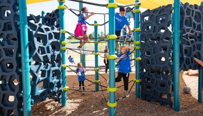 Children climbing Geoplex Navigator Climber