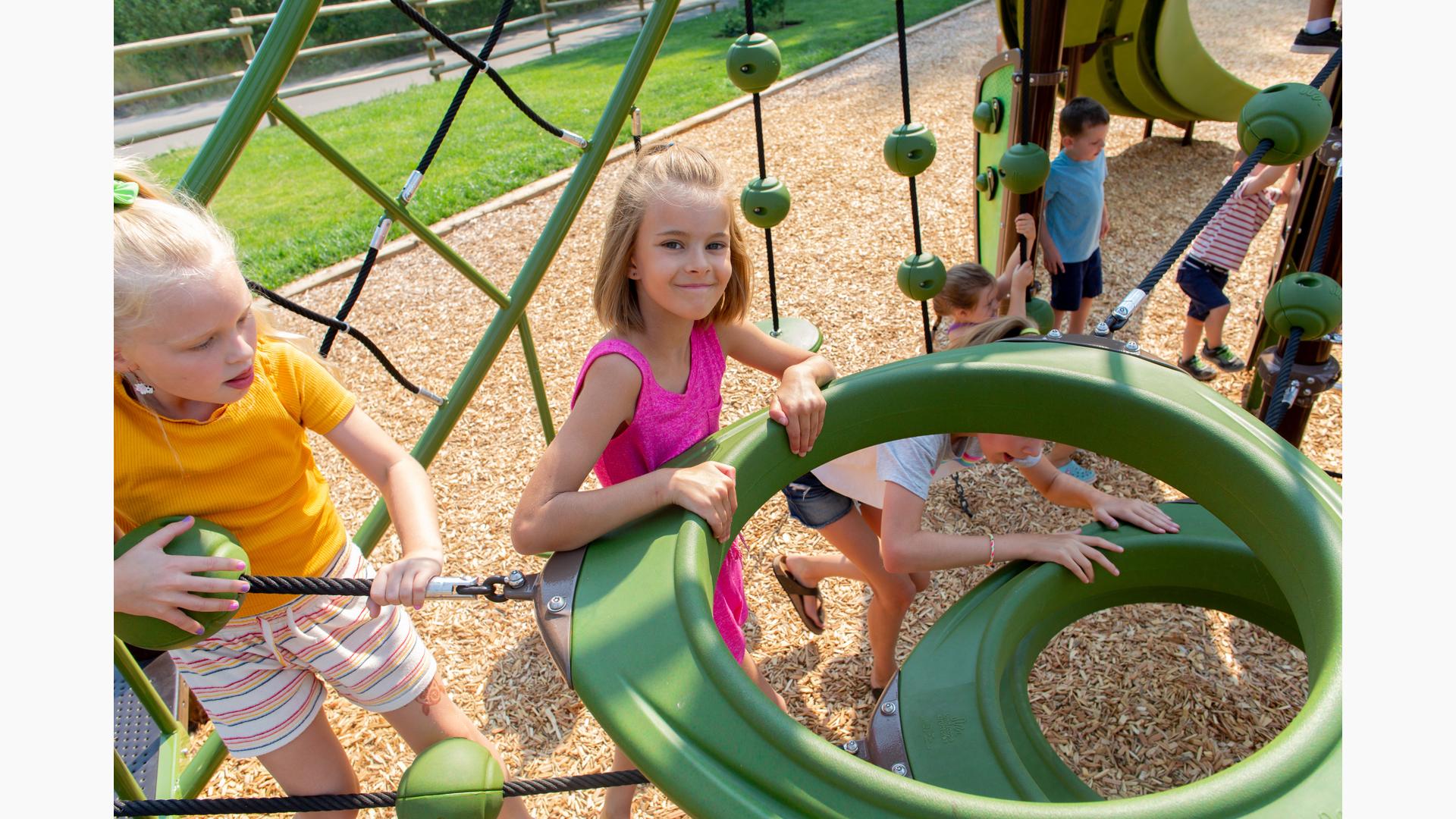 Girl smiling on playground