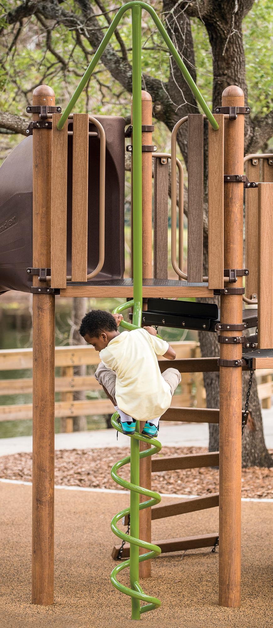 Corkscrew Climber w/Wood Landscape Structures