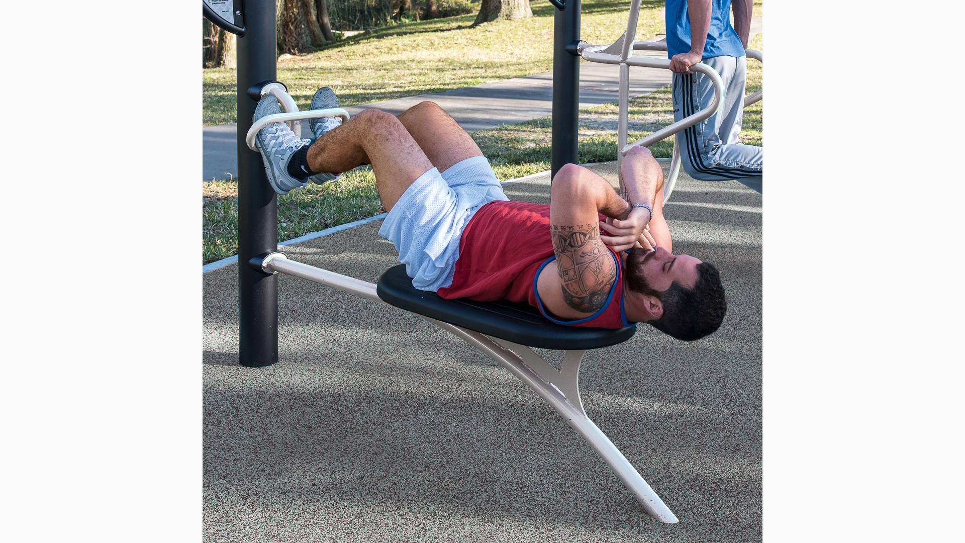 Vertical discount bench crunches