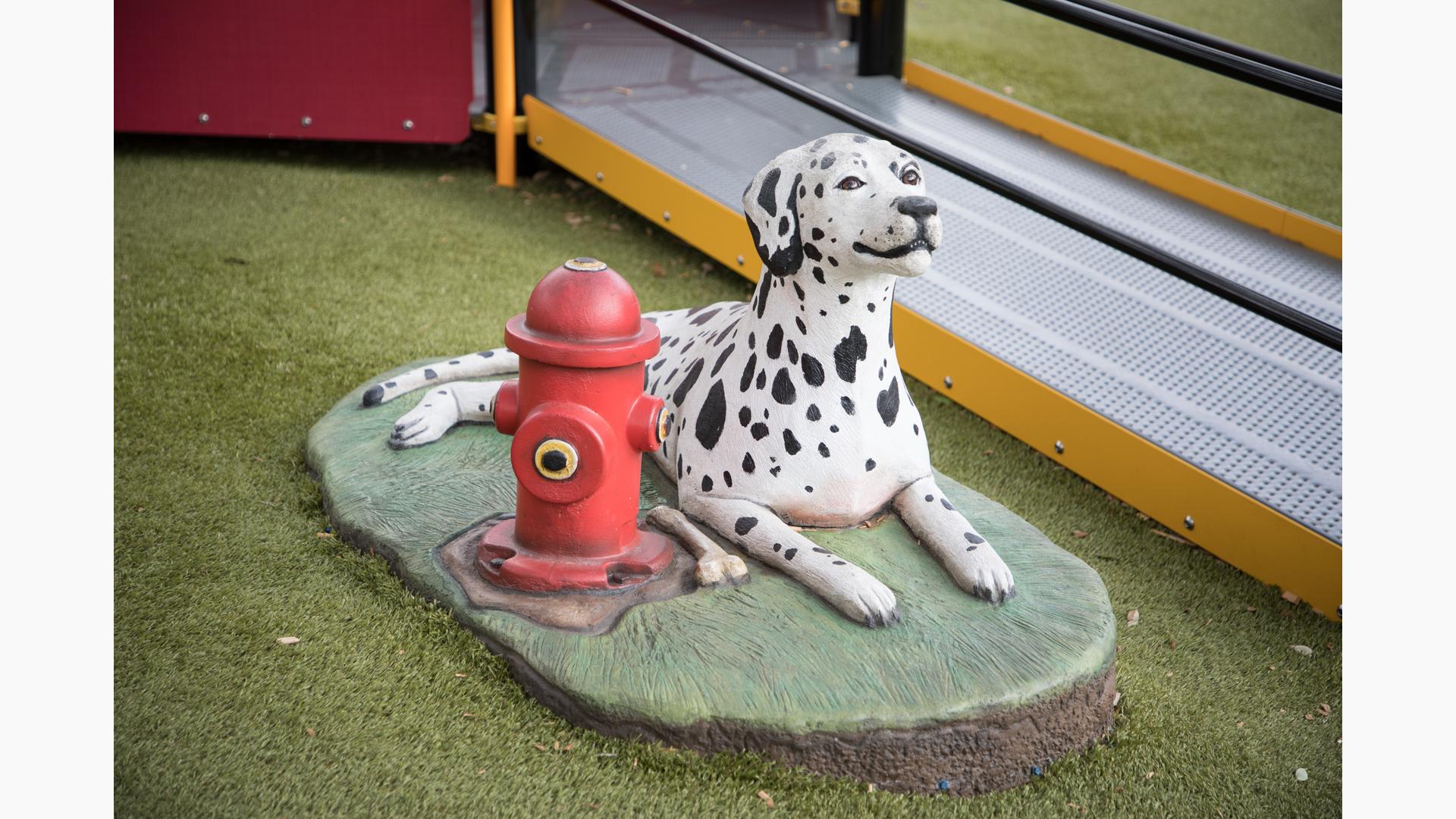 Fire station Dalmatian w/fire hydrant