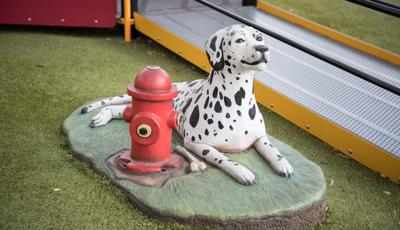 Fire station Dalmatian w/fire hydrant