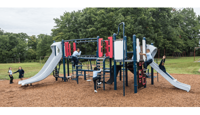 Children of Princeton Elementary School climb and slide on Smart Play®: Venti®.