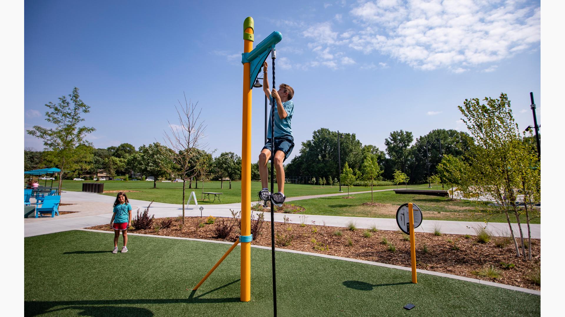 flexing her huge muscles - Playground