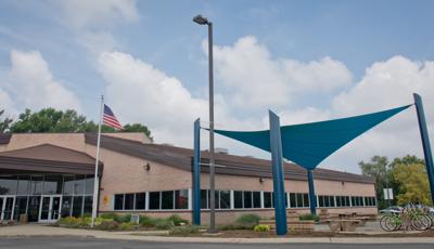 A custom SkyWays shade product installed for Greenwood Community Center designed to block up to 97 percent of the sun's UV rays.