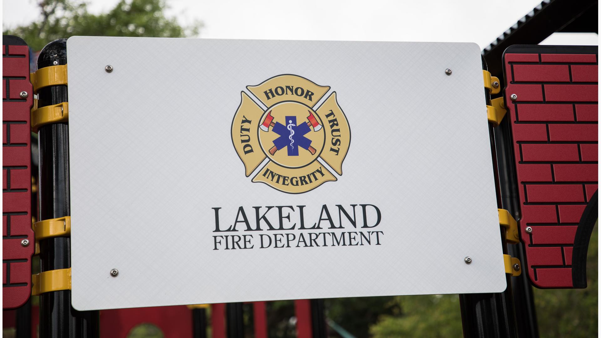 Detail of custom fire department signage