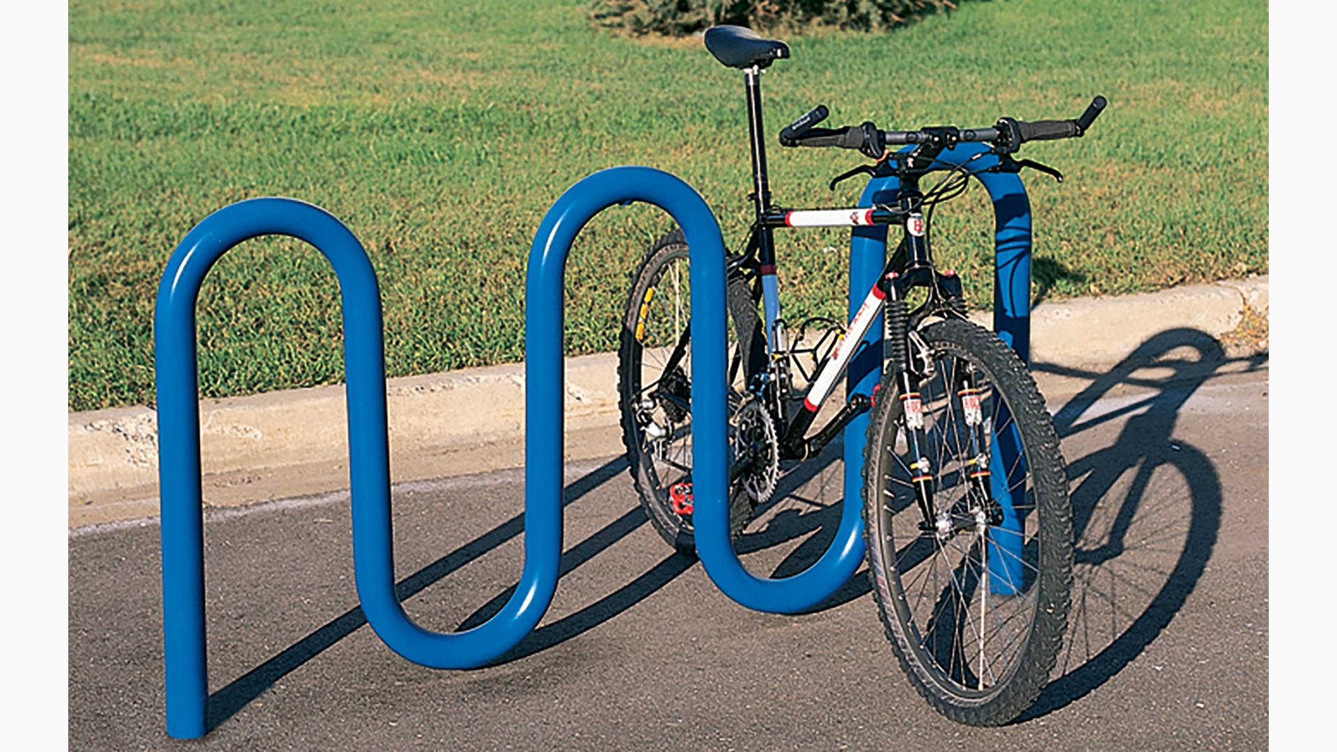 Single loop bike store rack