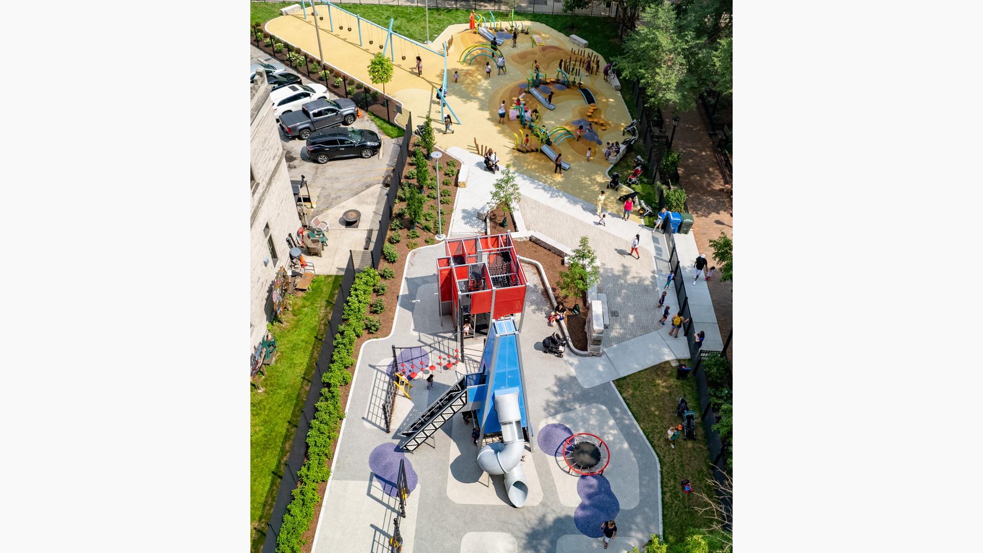 Aerial of Seneca Park, Eli M. Schulman Playground